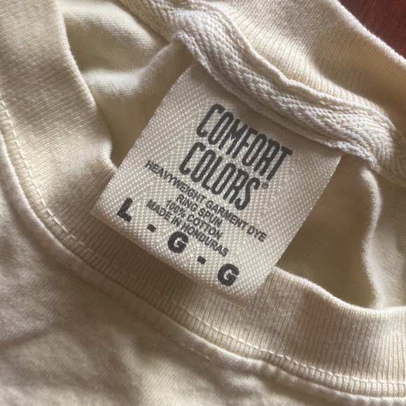 Comfort Colors Mens Yellow Tee with Pocket Short Sleeve T Shirt - Picture 6 of 7